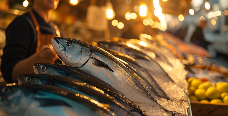 Galapesca — Whole Fresh Tuna Market Display on Ice