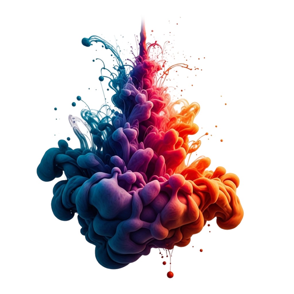 Vibrant colorful ink explosion artwork